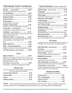 Menu | Serving Family and Friends